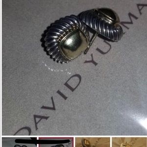 David Yurman silver and gold stud earrings
